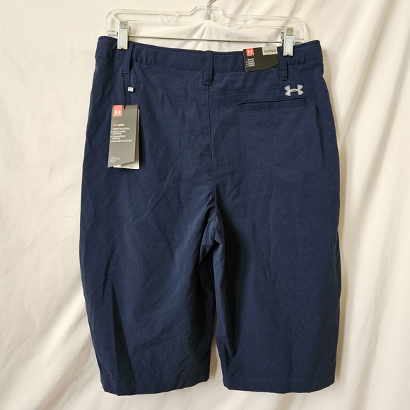 Under Armour Heat Gear Shorts Youth Boy XL NWT Navy Blue Activewear School - Picture 2 of 5